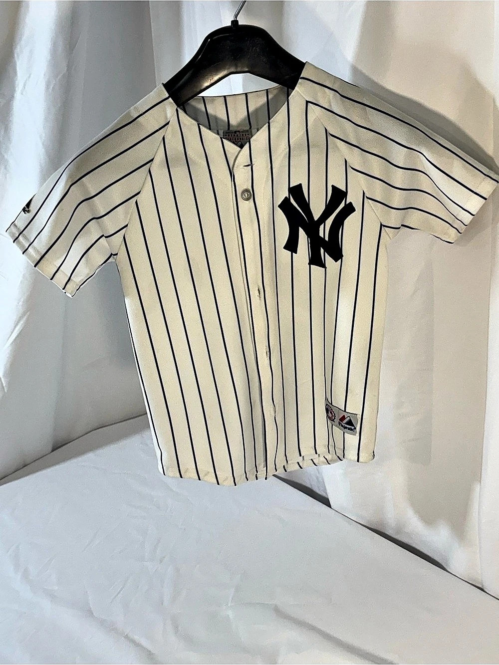 Majestic New York Yankees MLB Baseball Jersey White & Blue Small